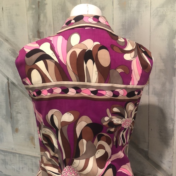 Vintage Emilio Pucci floral sleeveless coat dress - Picture 9 of 16